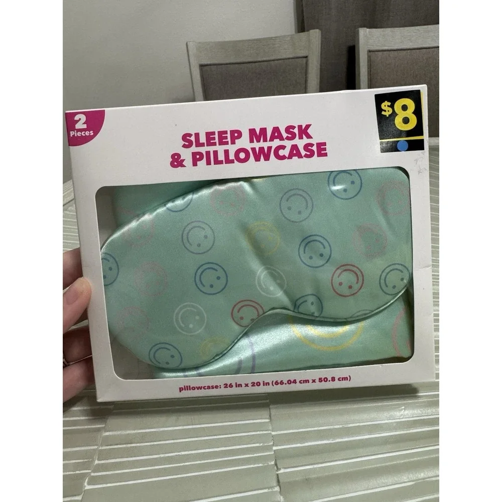 Sleep Mask And Pillowcase Set New Smiley Face